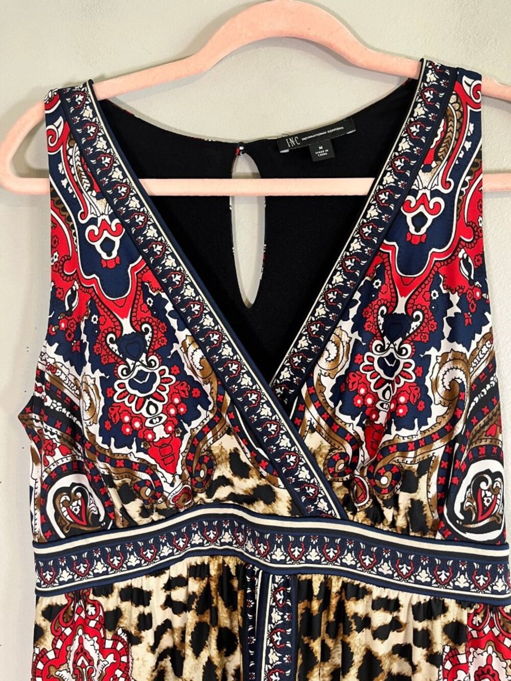 Colorful Floral Tank Maxi Dress M Animal Print Paisley Boho Indie Folk Resort - Picture 5 of 8